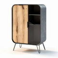 Wood and metal storage cabinet with three shelves 80 x 40 x 120cm