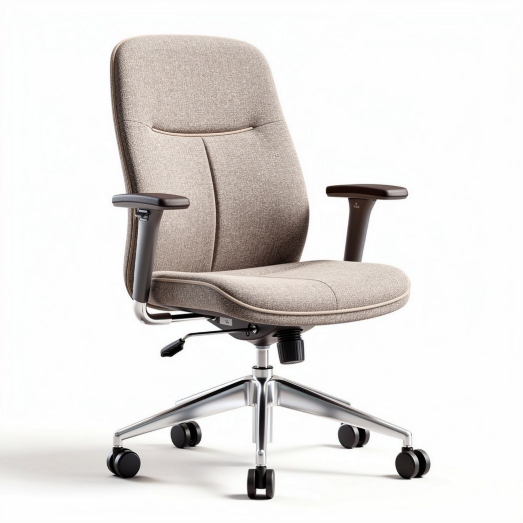 Mesh office chair with adjustable height and armrests light gray 60 x 60 x 100cm