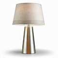 Metal and fabric table lamp with linen shade and silver finish 30 x 30 x 50cm