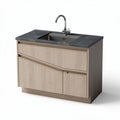 Bathroom vanity with marble top and two drawers 90 x 46 x 70cm