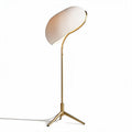 Modern floor lamp with white fabric shade and gold metal stand 30 x 20 x 150cm