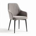 Upholstered dining chair with ribbed design and black metal legs 50 x 60 x 85cm