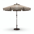 Outdoor patio umbrella 10ft with beige polyester canopy and aluminum pole