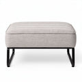 Fabric ottoman with black metal frame 70 x 70 x 40cm for living room use